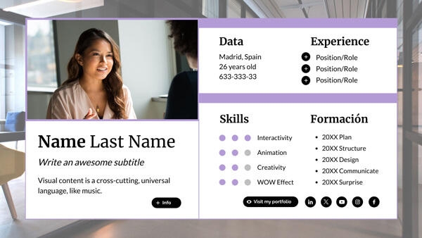 Interactive resume templates - About%20me%20infographicen 