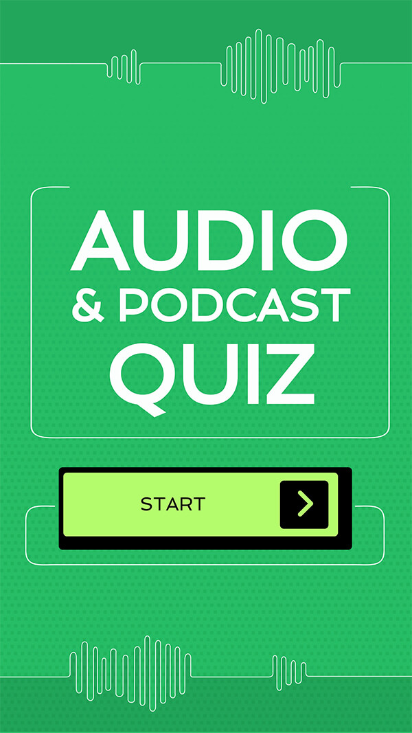 Interactive Audio & podcast quiz mobile template