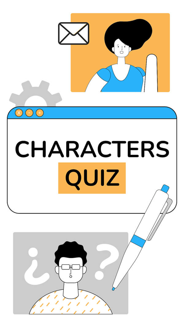 Interactive Characters quiz mobile template