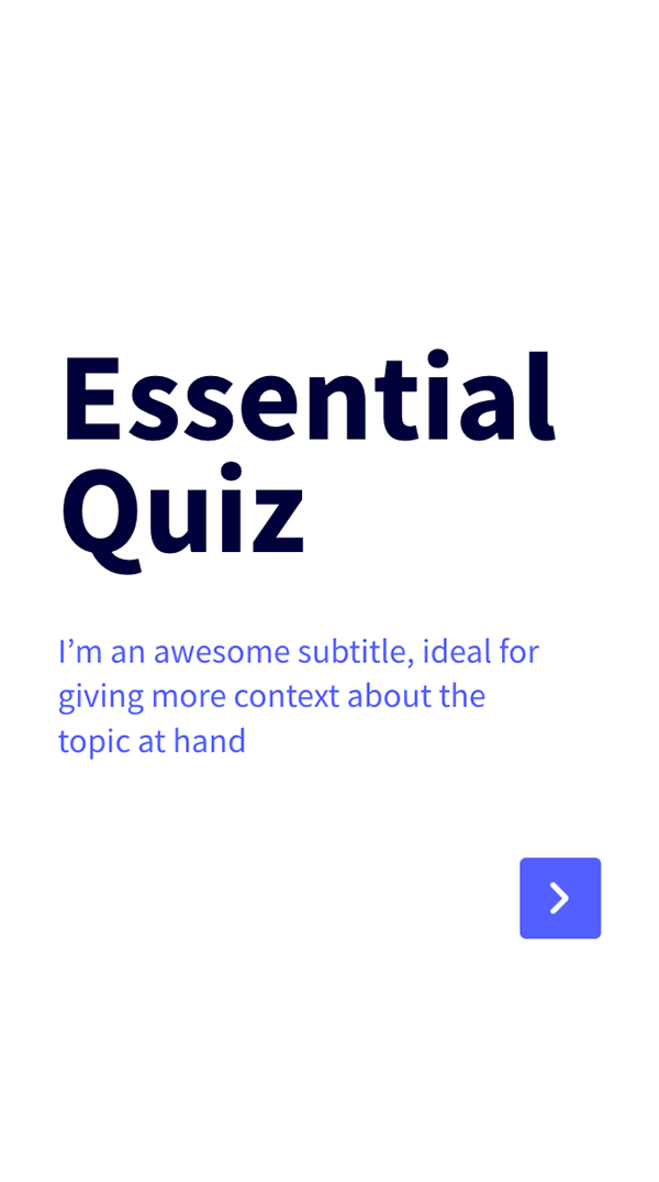 Interactive Essential quiz mobile template