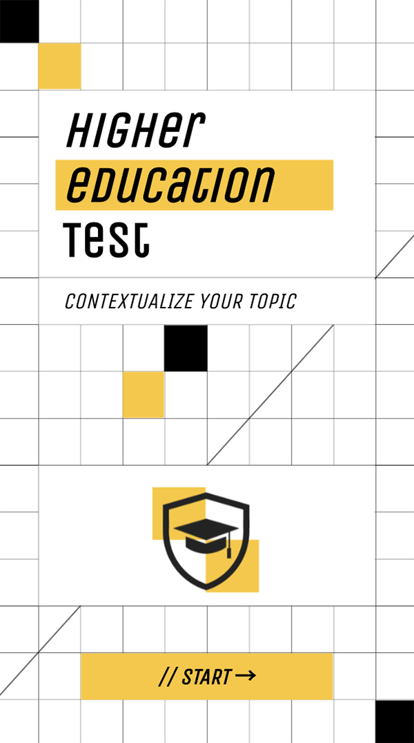 Interactive Higher education test mobile template