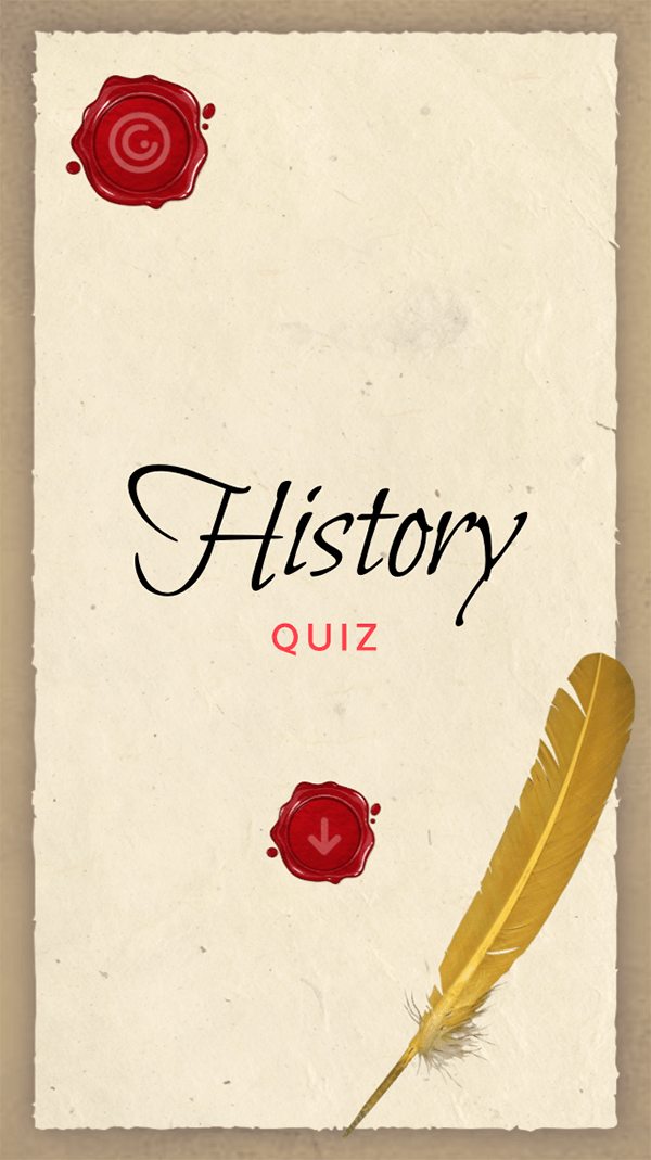 Interactive History quiz mobile template