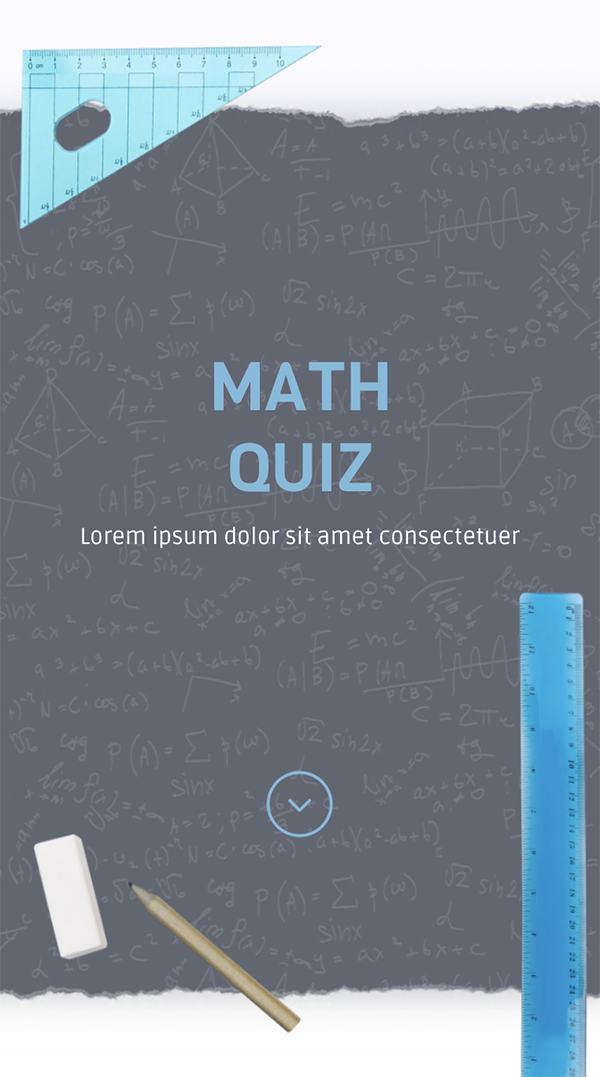 Interactive Math quiz mobile template