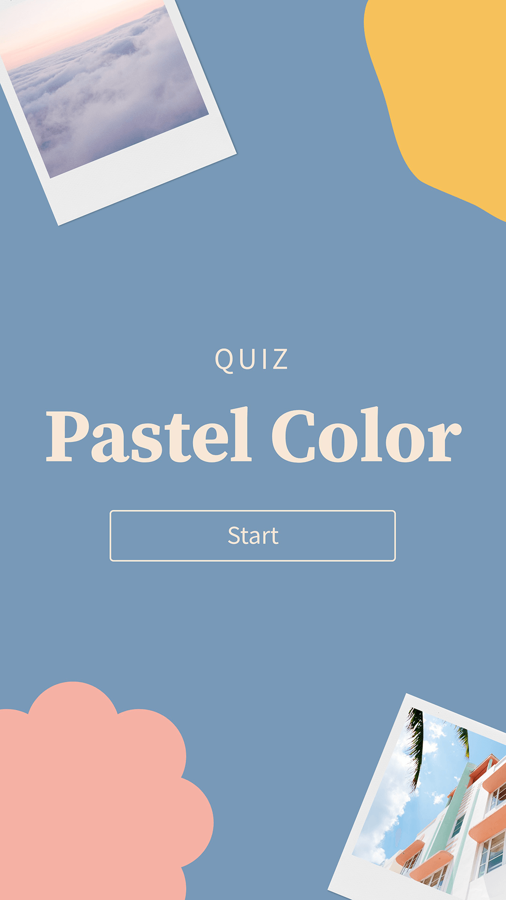 Interactive Pastel color quiz mobile template