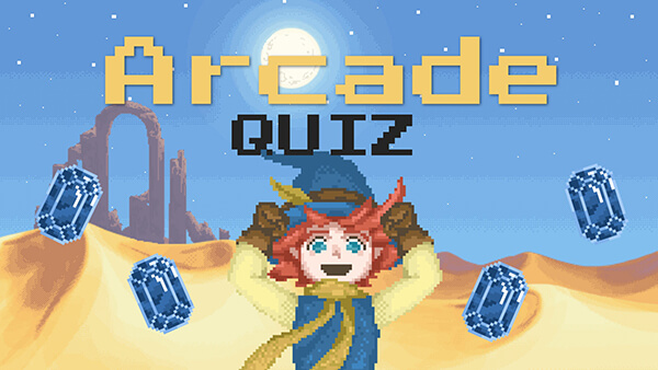 Interactive Pixel arcade quiz template