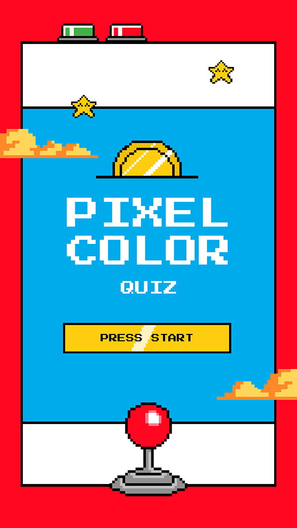 Interactive Pixel color quiz mobile template