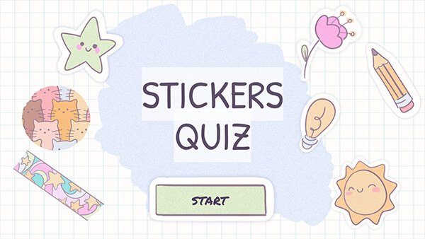 Interactive Stickers quiz template