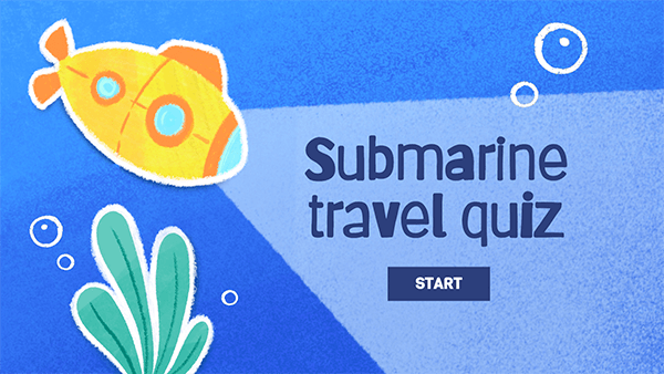 Interactive Submarine travel quiz template