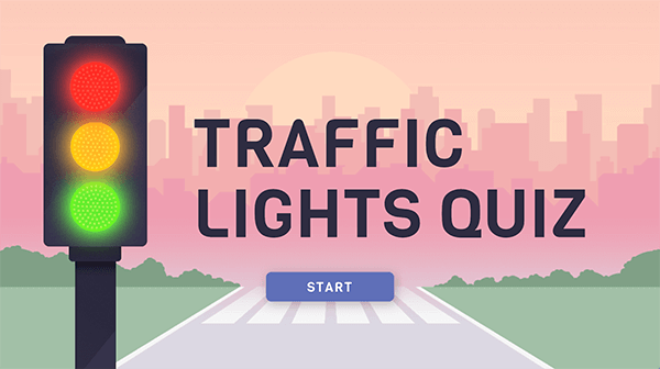 Interactive Traffic lights quiz template