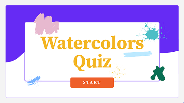 Interactive Watercolors quiz template