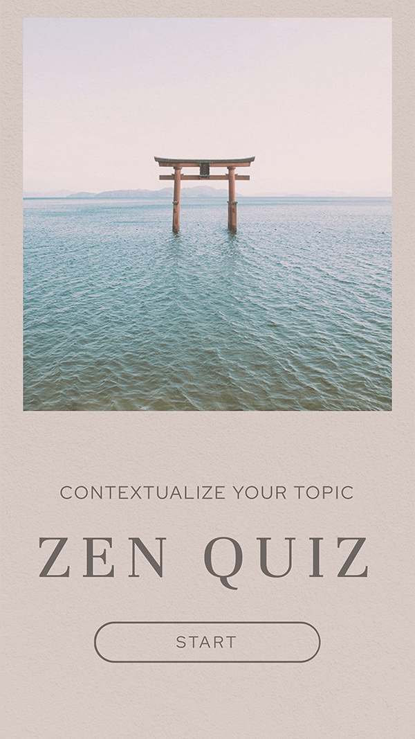 Interactive Zen quiz mobile template