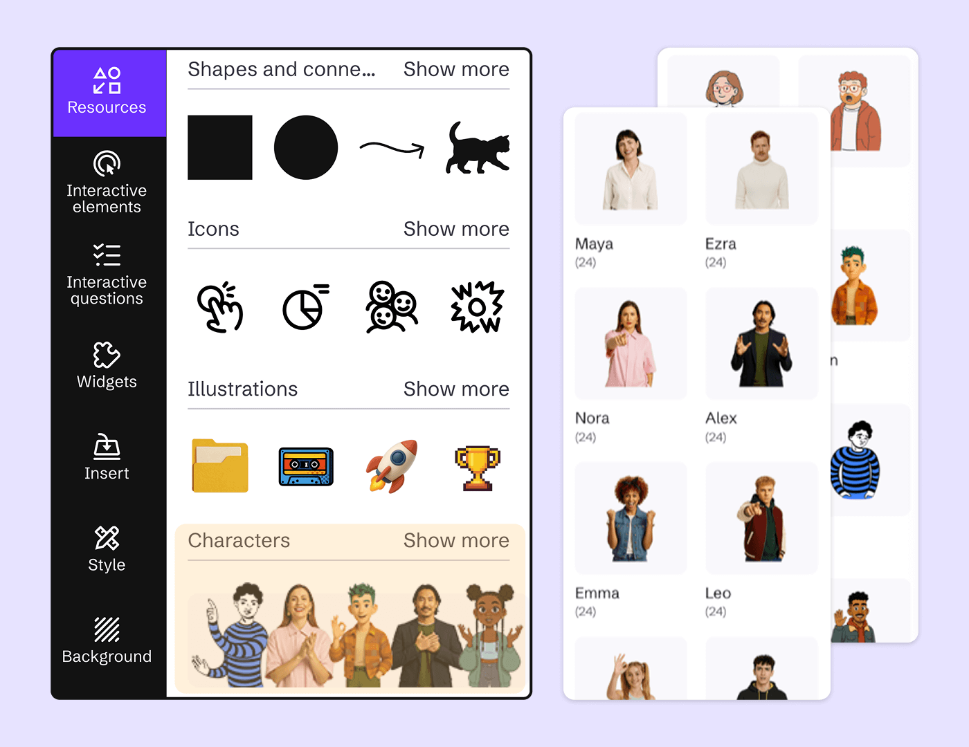 Ativos pré-construídos no Genially