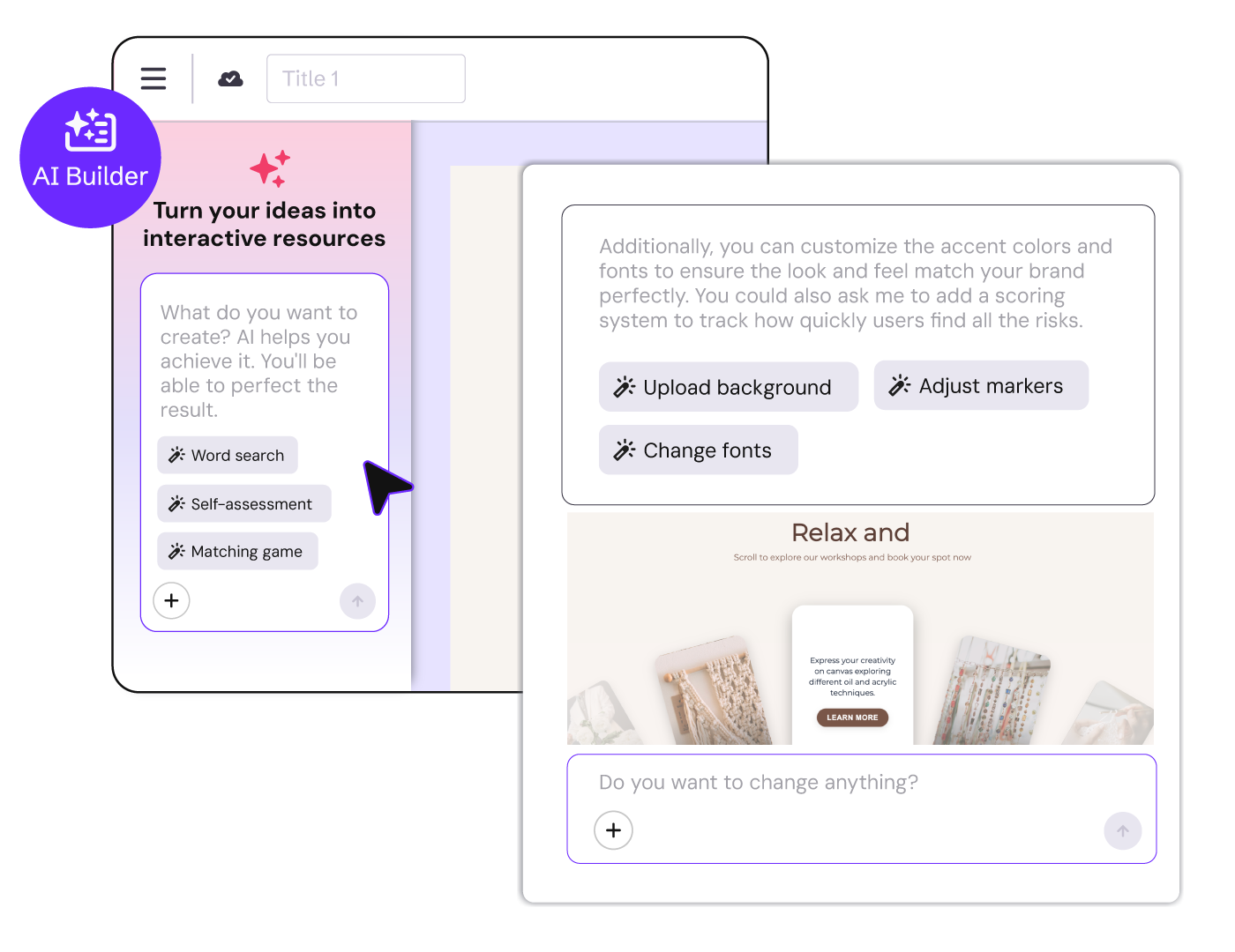 pantallazo de prompt de ai builder con ejemplo de funcionamiento