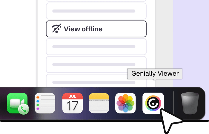 screenshot with the illustration of Genially icon at the tool bar of a laptop