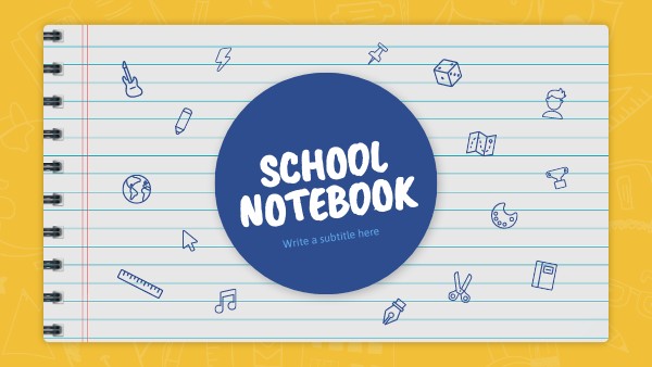 Interactive School Notebook Presentation template