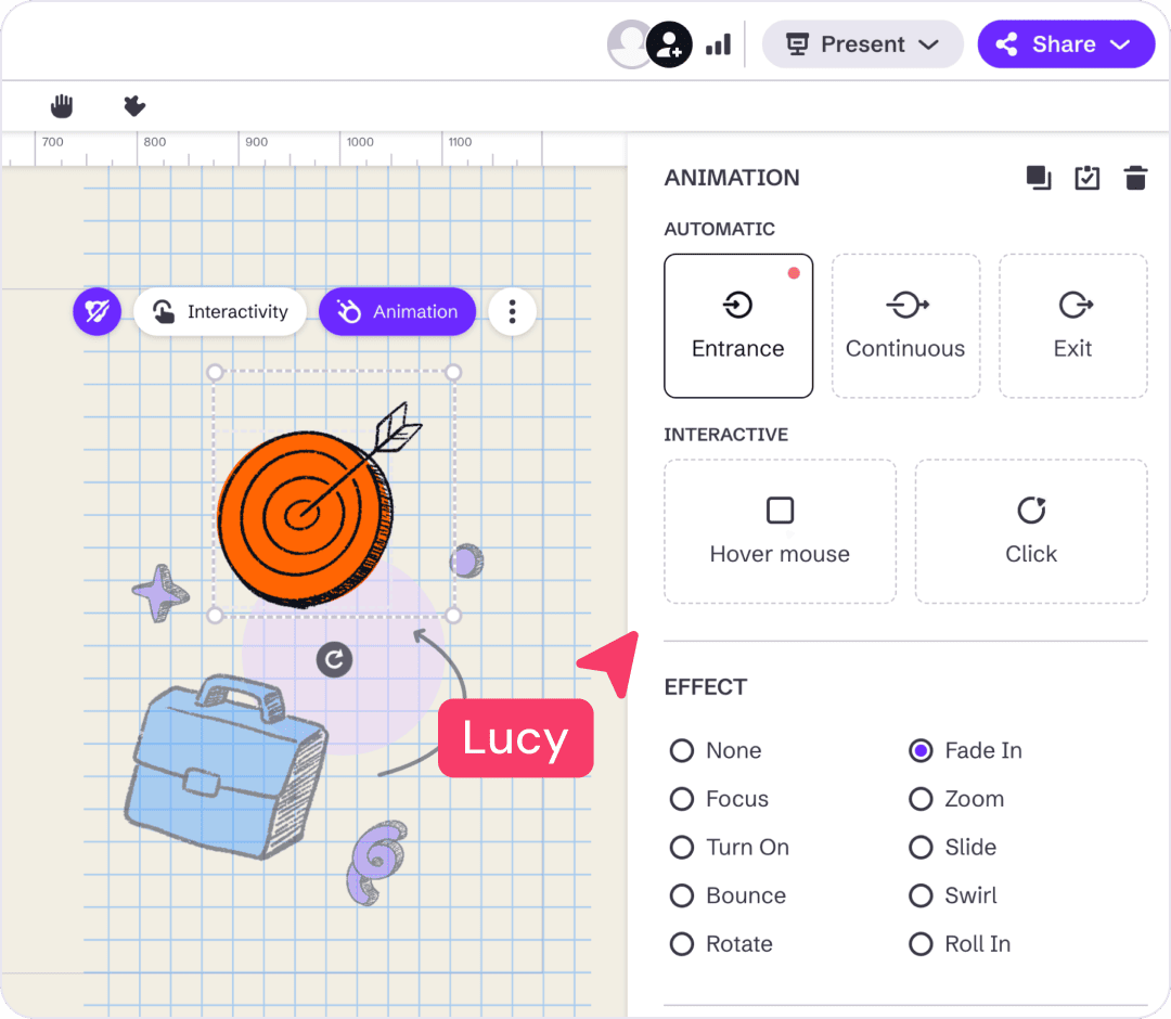 Animating an image with genially