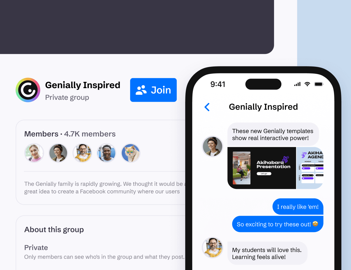Genially enthusiasts connecting in online groups and forums