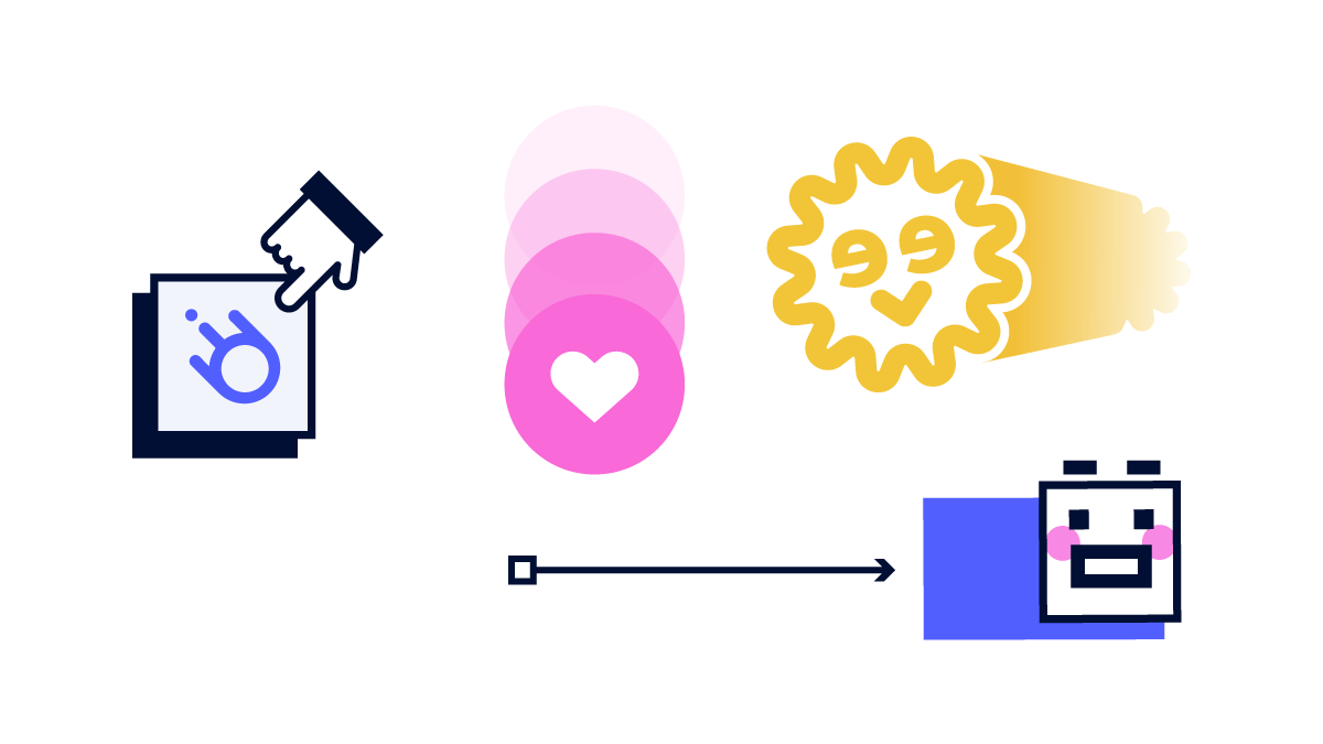 Illustration d'éléments animés et interactifs