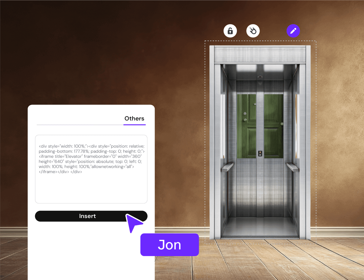 An image showing how to insert an iframe in Genially
