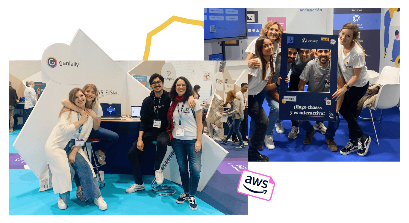 Genially and AWS teams at SIMO and BETT education events