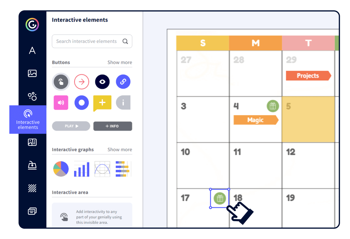 Digital weekly schedule template being edited